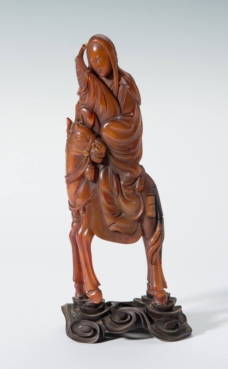 Hooded Lady with Lute on Horse