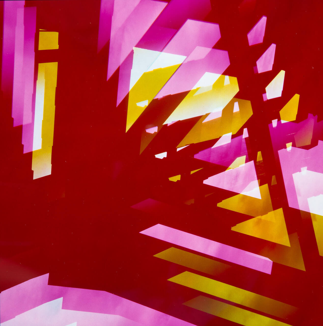 Untitled (abstraction with red, pink and gold)