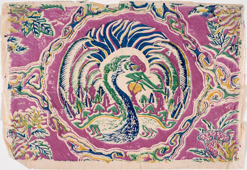 Crane Pecking a Peach  
