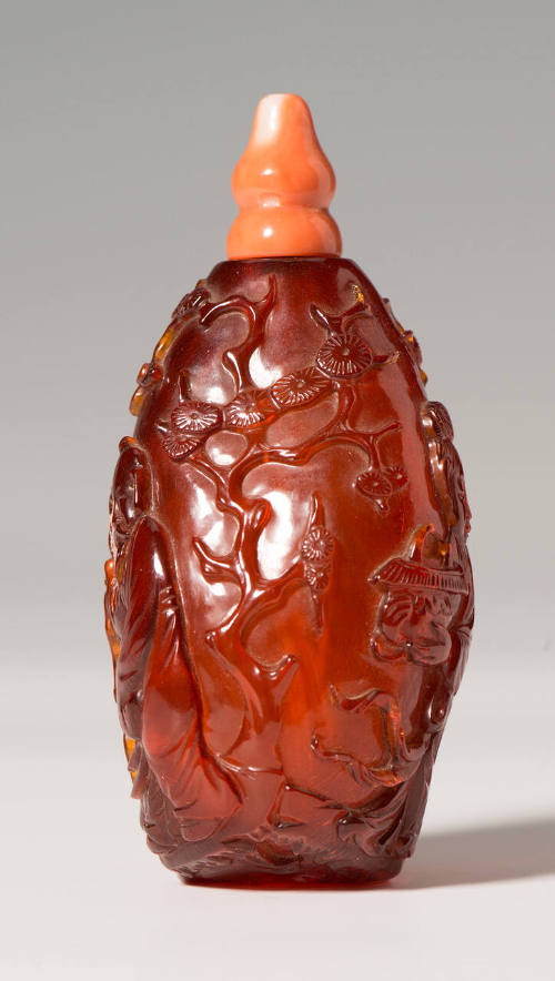 Snuff bottle with stopper and stand