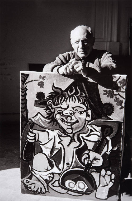 Picasso with painting