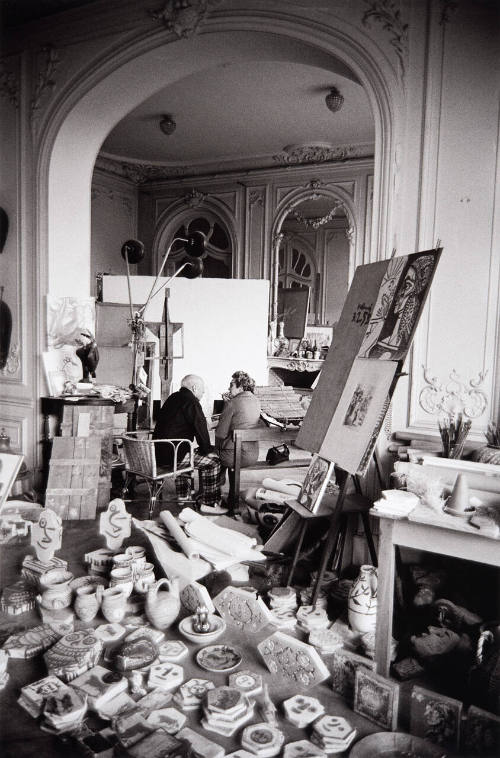 Picasso and woman in studio