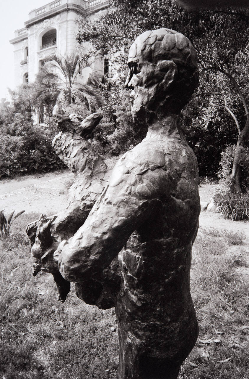 Man Carrying a Sheep, 1943, bronze. 7' 2 1/2", La Californie's garden