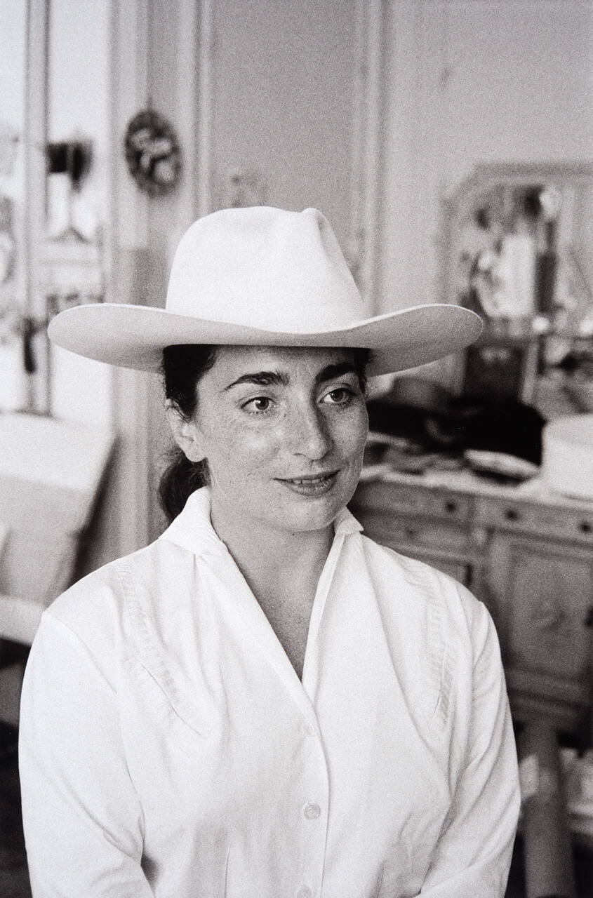 Jacqueline wearing a hat