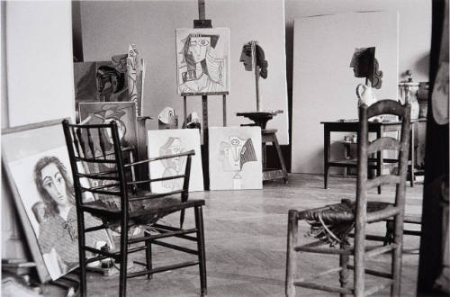 Picasso's painting studio at La Californie, in 1957