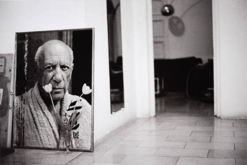 Picasso at the door of his Château de Vauvenargues