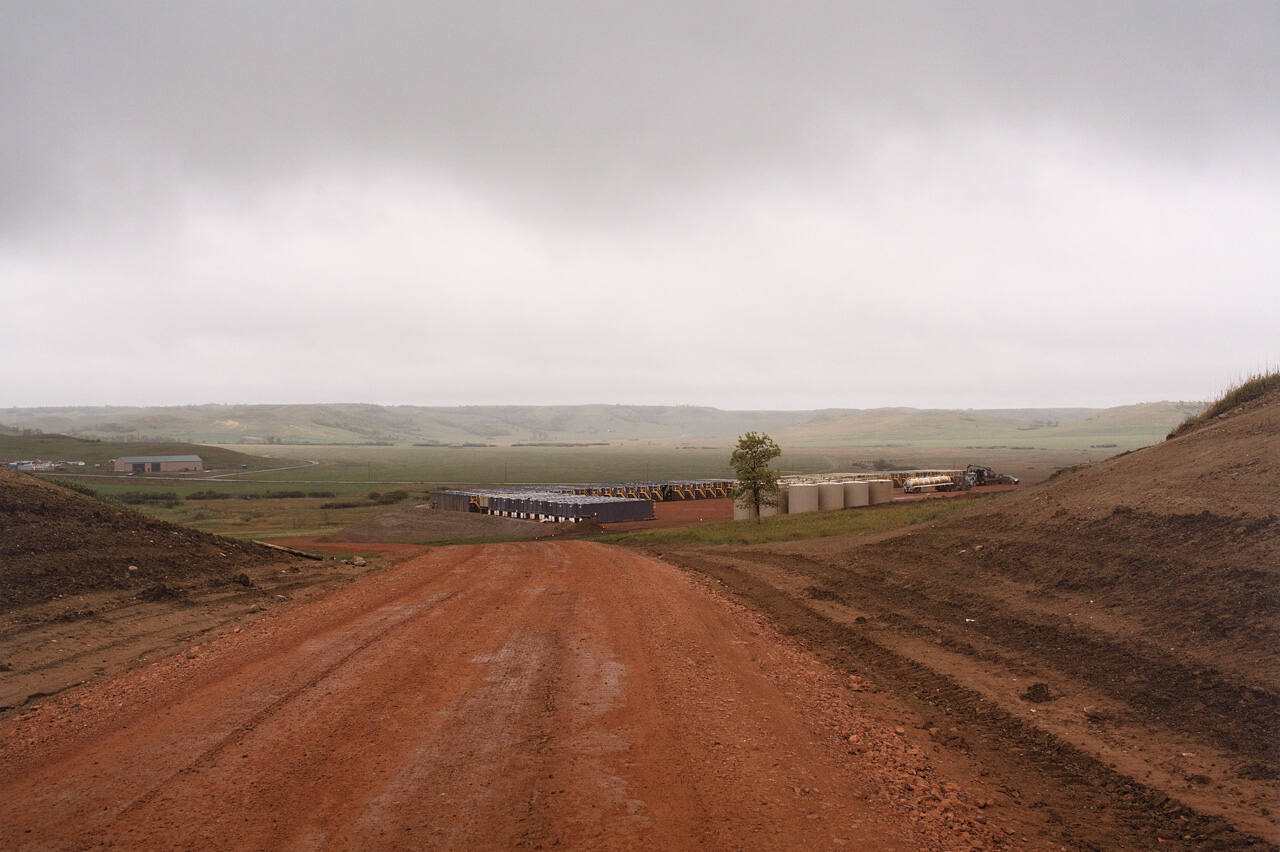 Preparation for fracking, south of Stanley, North Dakota