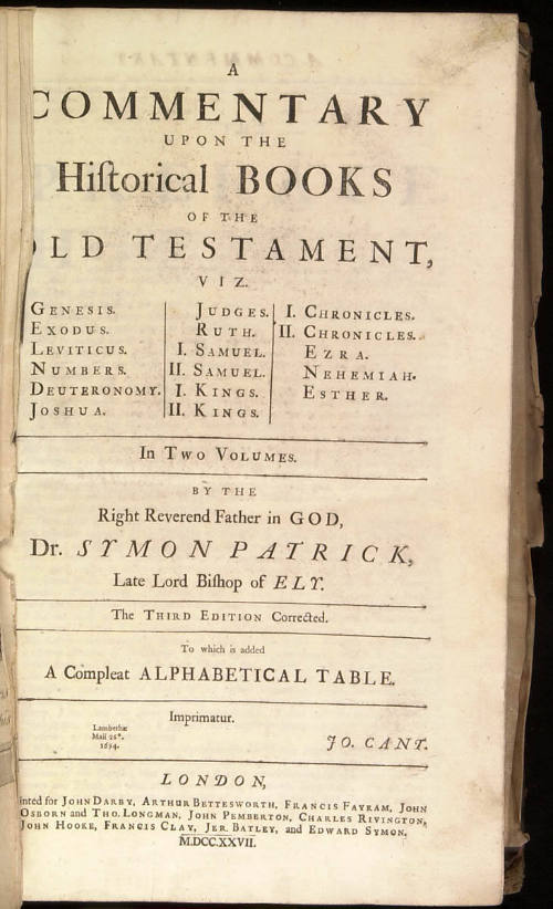 A Commentary Upon the Historical Books of the Old Testament
