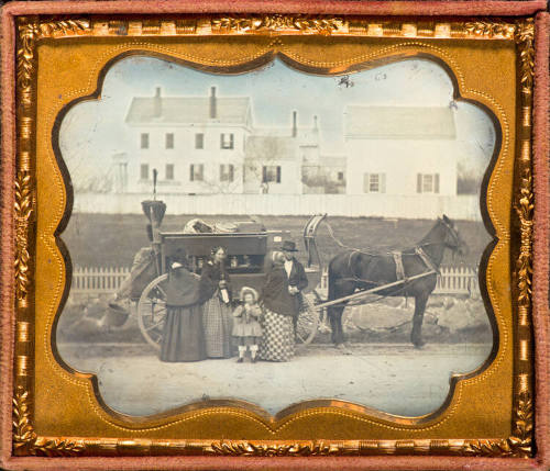 Street salesman with wagon