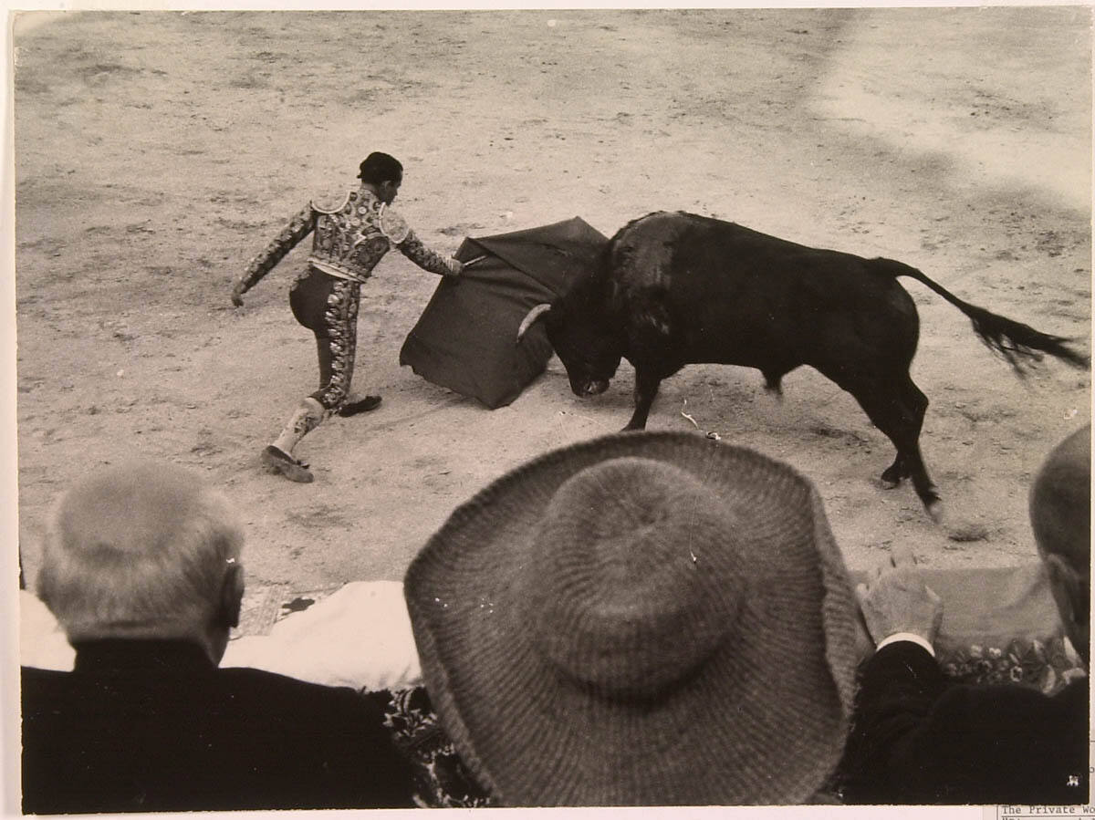 Picasso and Jacqueline Watch the Spanish Matadors in the Ring at Arles