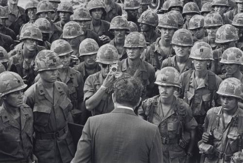 President Nixon Meets with Troops of The 1st Infantry Division at Di An, Twelve Miles Northeast of Saigon, on his Eighth Visit to South Vietnam and his First as President, July 30, 1969