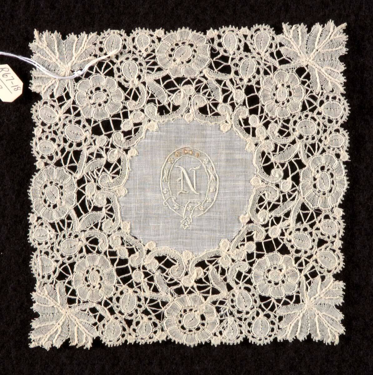 Lace Square with Initial N