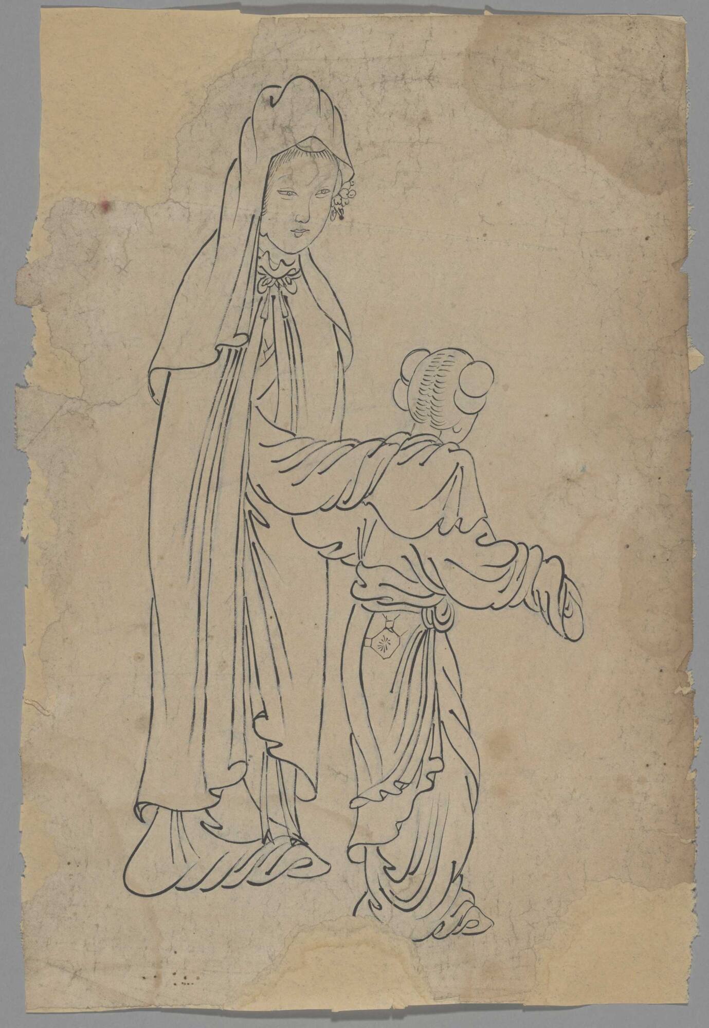 Robed Lady with Attendant