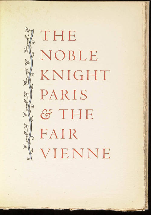 The Noble Knight Paris and the Fair Vienne