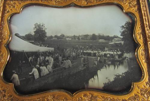 Crowd near river