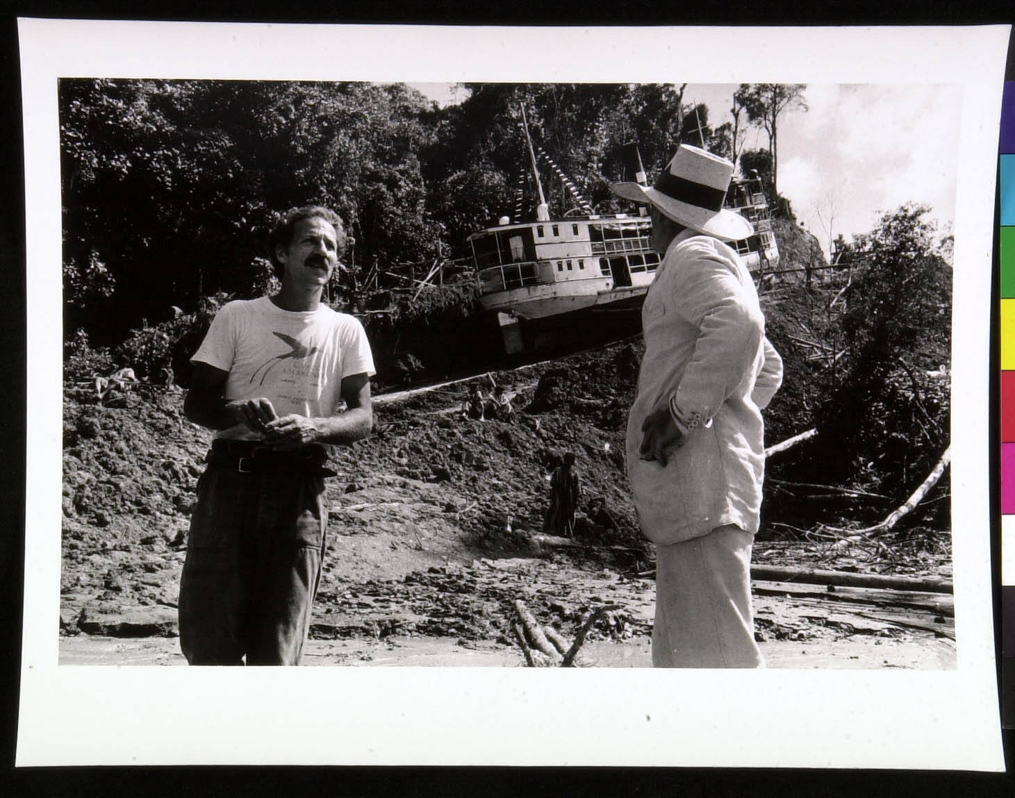 Herzog and Kinski with Ship in Background Up Hill