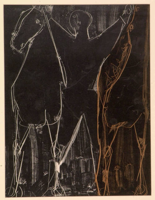 Acrobat with Two Horses