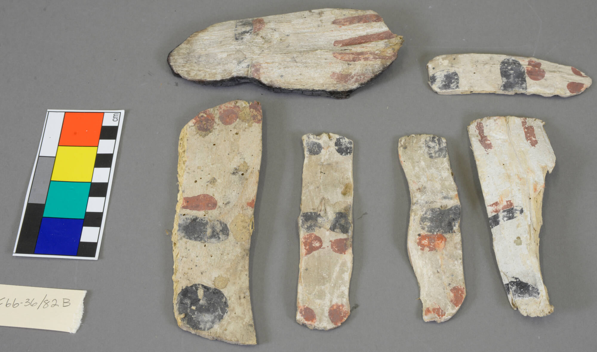 Four Pieces of Painted Wood