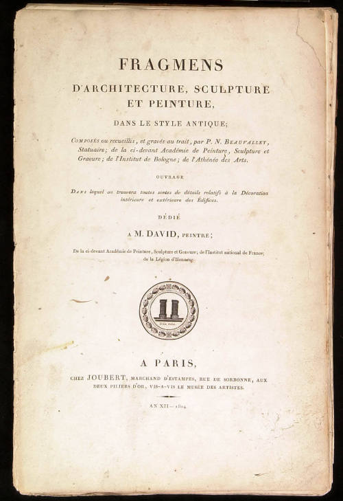 Fragmens D'Architecture, Sculpture et Peinture Dans le Style Antique