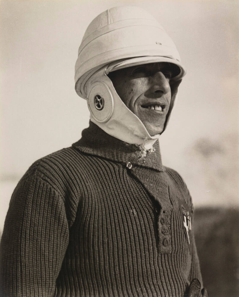 An Italian bobsleigh race champion in St. Moritz