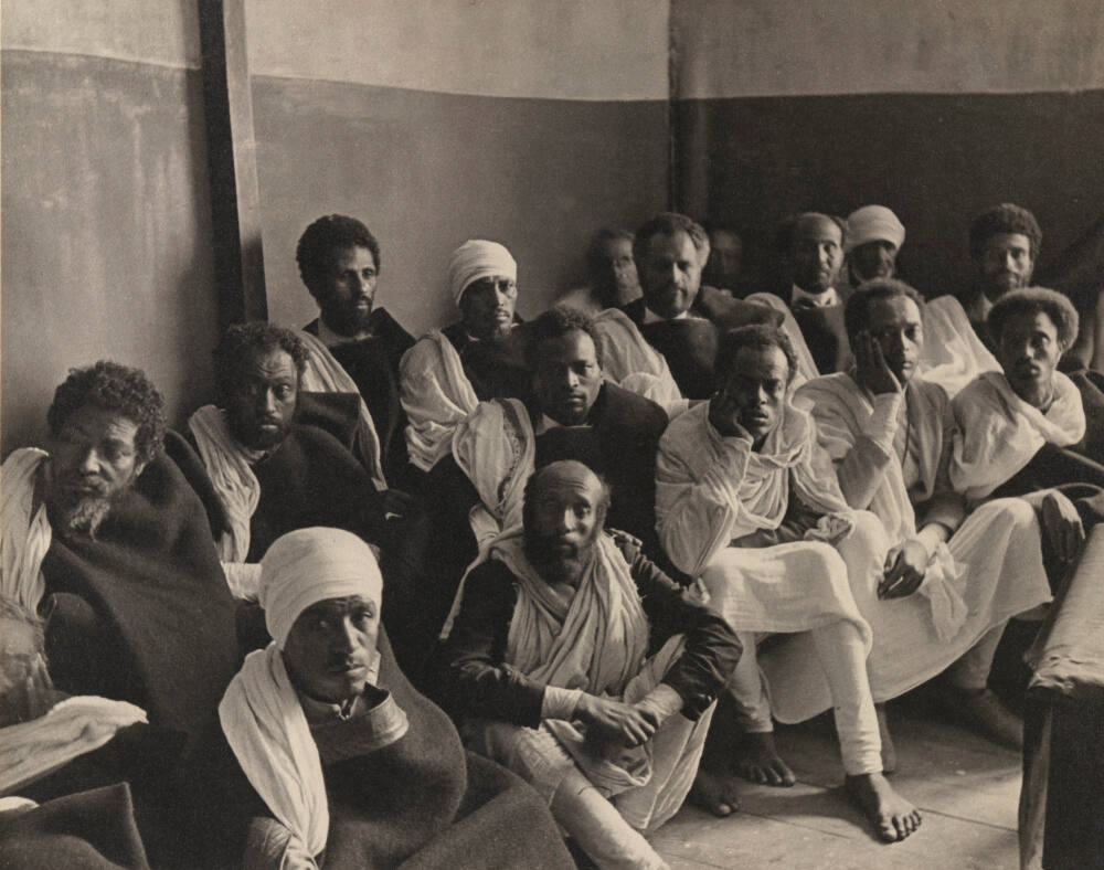 Spectators at a civil trial in the municipal court building in Addis Ababa, Ethiopia