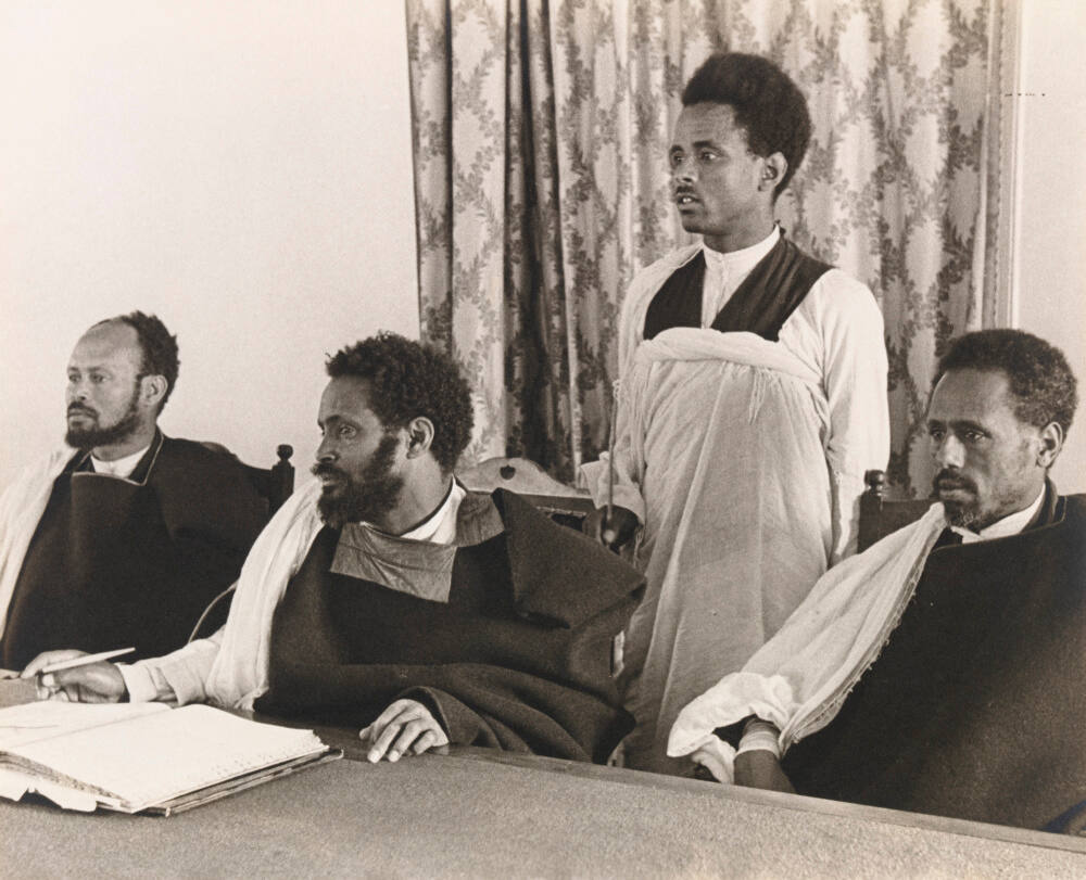 Three judges presiding at the Municipal Court building in Addis Ababa, Ethiopia
