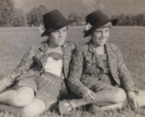 Two boys, twins on vacation in Bavaria