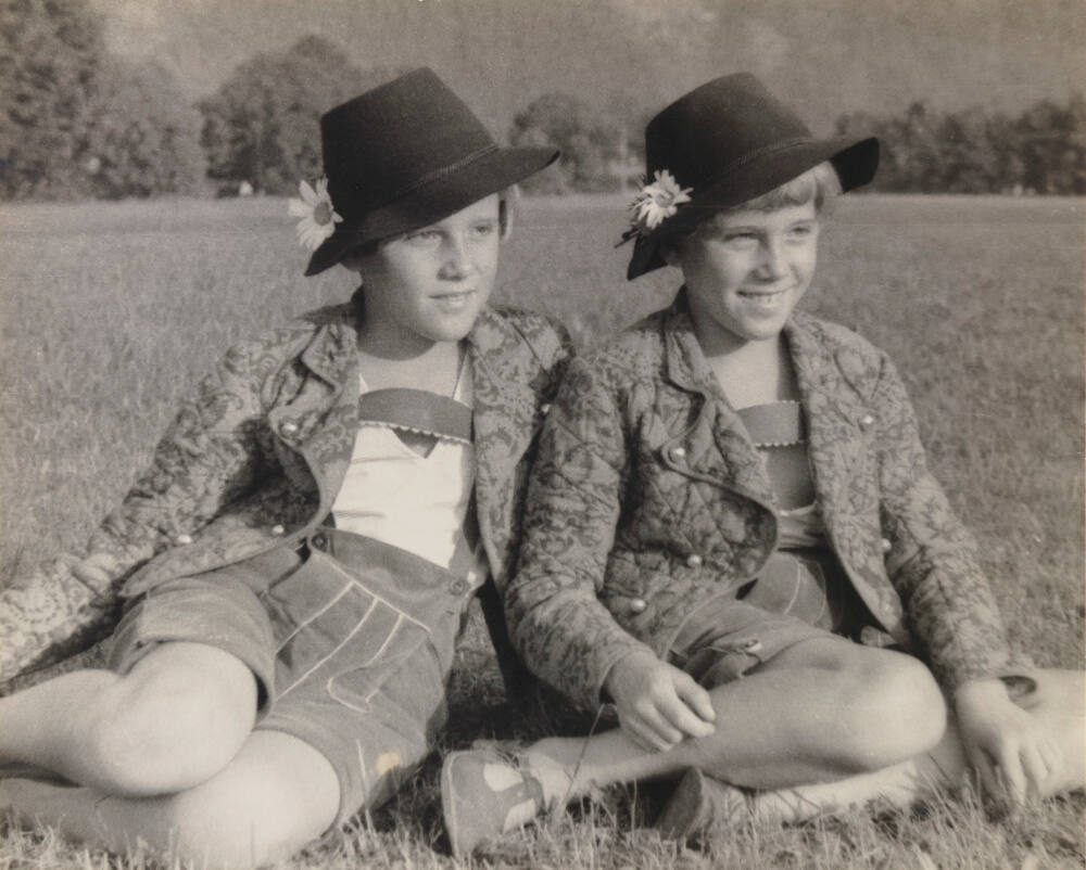 Two boys, twins on vacation in Bavaria
