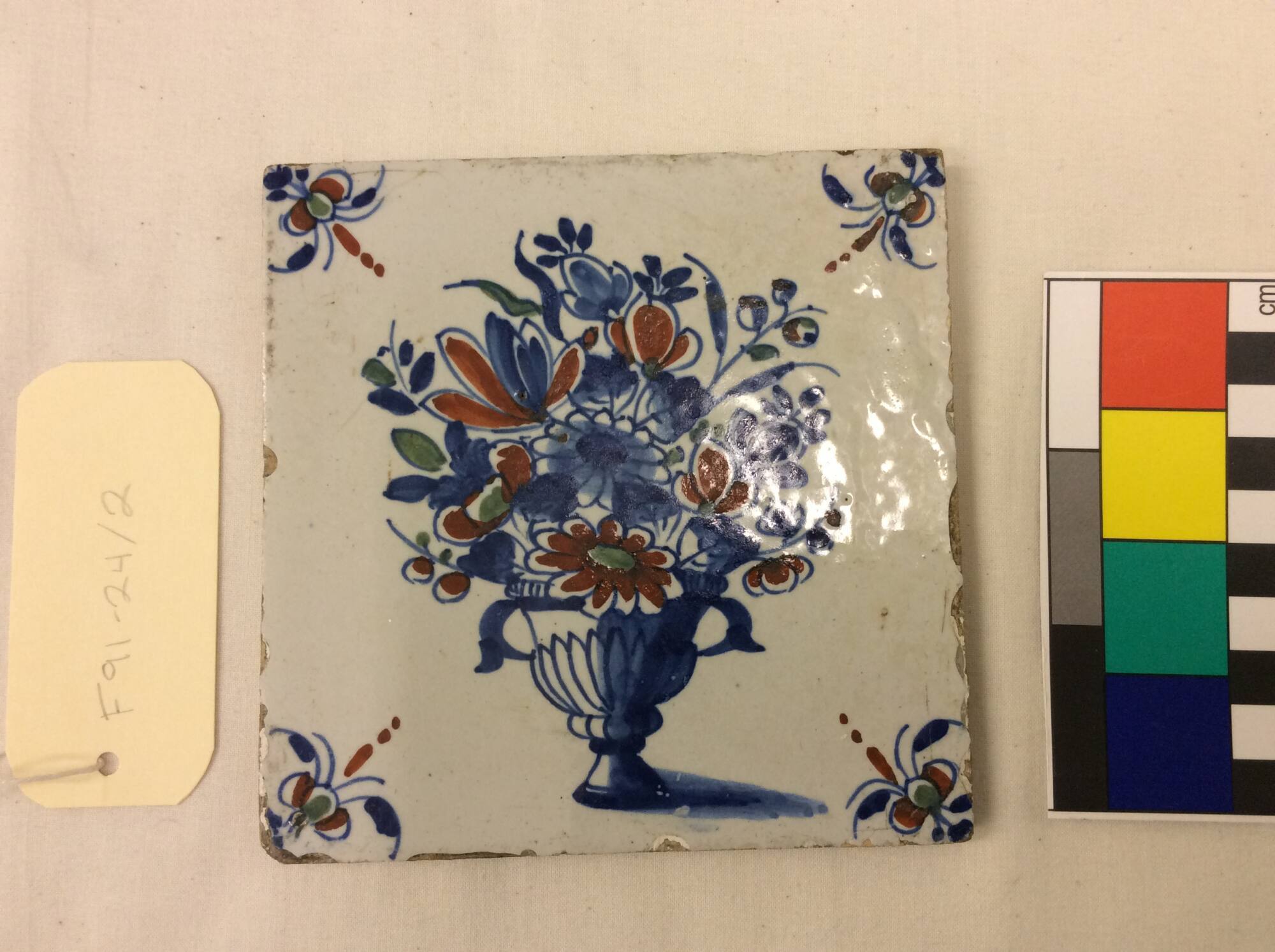 London Tile Polychrome with Flower Vase